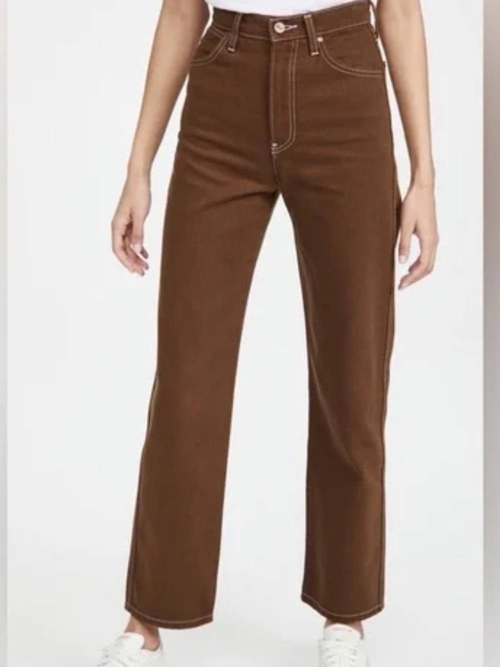 Reformation Cowboy High Rise Straight Leg Jeans in Chocolate Brown, EUC